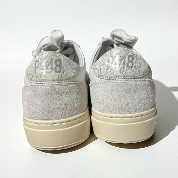 🌻P448 Soho Low Top White/Silver Sneakers Women's Size 38 - Picture 3 of 12